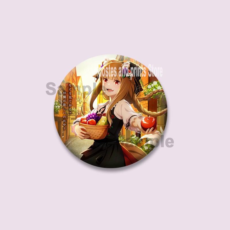 Cute Anime Spice and Wolf Enamel Badges Cartoon Manga Brooches for Backpacks Clothing Jewelry Accessories Circular Lapel Pins