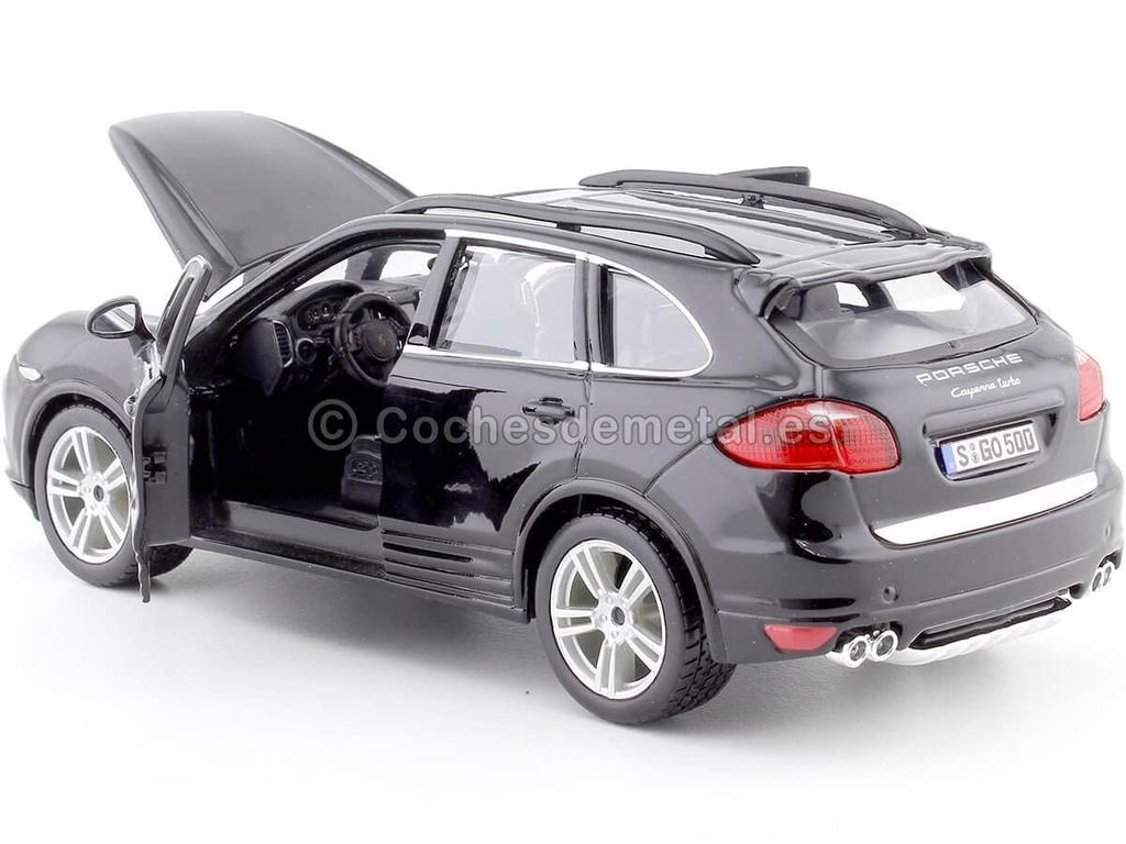 Bburago Porsche Cayenne Turbo Černé Mini Auto Odlévané Auto Kompletní Produkt BK 1/24 18-21056