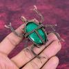 Faceted Zambian Emerald Real Gemstone Pendant Copper Wire Wrapped Beetle Jewelry