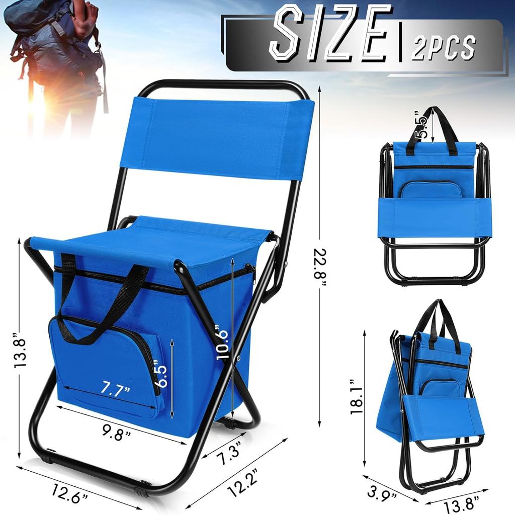 Outdoor Camping Chair Beach Fishing Chair with Cooler Bag Detachable Portable Folding Moon Chair Ultralight Outdoor Seat Tools