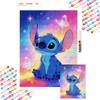 5D DIY All Diamond Art Painting Kit Cute Stitch and Butterflies Dreamy Sky for Home Decor Gift