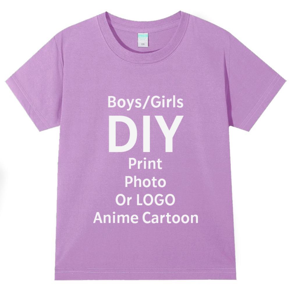 Kids Clothes Customized T Shirts for Boys Girls 100%Cotton Short-sleeve Shirt Tees Tops Personalized Team Logo Graphic T-Shirt