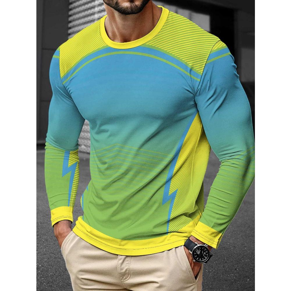 Men's Long Sleeved Casual Fashionable Simple Style Fashionable Versatile Comfortable Casual Plus Size Men's T-shirt