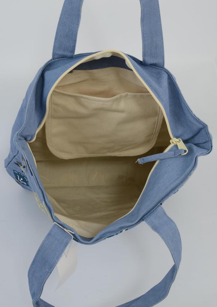 Friendshill Wildbromma Zippered A4 Tote Bag, Blue, YW-220-305