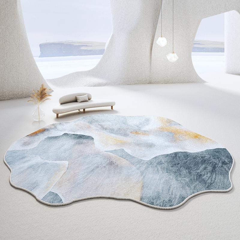 Wabi-sabi Style Carpets for Living Room Light Luxury Irregular Shape Bedroom Decor Carpet Fluffy Soft Plush Rug Home Thicken Mat