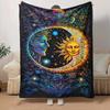 1pc Sun Printing Lightweight Flannel Blanket, Comfortable and Warm Blanket, for Camping Sofa Bed and Couch Office, In All Seasons
