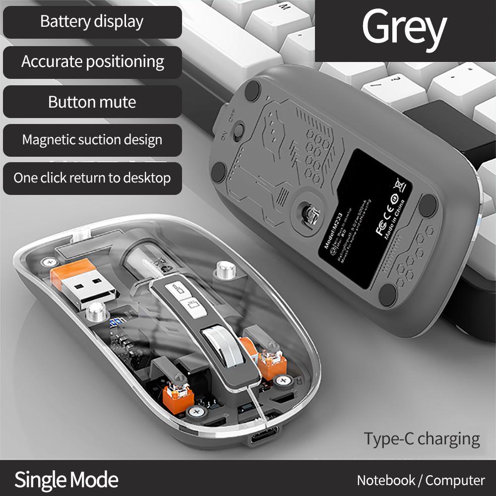 3 Modes Transparent Wireless Mouse 2.4G Wireless Bluetooth Rechargeable Mice Suitable For PC Games And Office