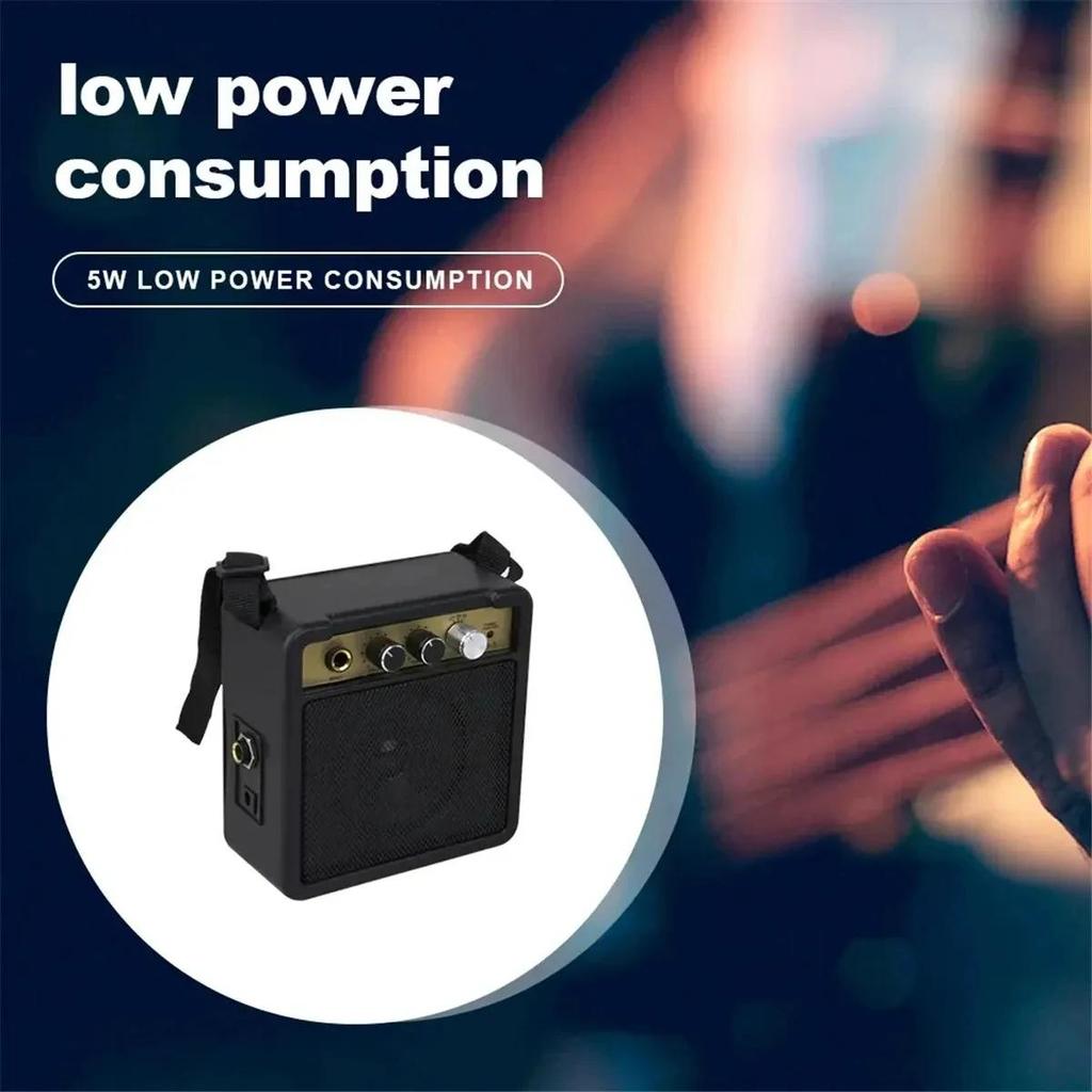 Mini Guitar Amplifier Amp 5W Travel Portable Supports Volume Tone Adjustment