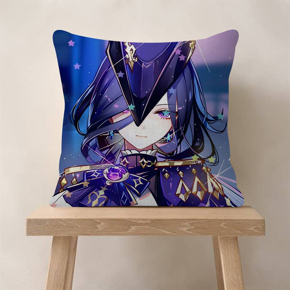 G-Genshin Impact Mualani Cushion Cover Decorative Pillow Sofa Home Decor Case Pillow Cases