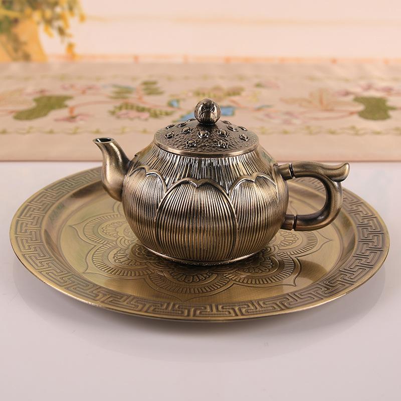 Set de ceai lotus retro, set de ceai kung fu chinezesc de înaltă calitate, ceainic pentru ceremonia ceaiului, ceașcă de ceai, tavă de ceai, lux discret, ornament de înaltă calitate