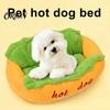 Spazio Sicuro per Dormire per Gatti, Letto per Animali Hot Dog, Morbido Accogliente Peluche, Tappetino Rimovibile Lavabile, Divano Decorativo, Letto Carino a Panino per Cani, Novità