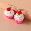 Niedliche 3D-Kuchen-Ohrringe aus Harz für Damen und Mädchen, Simulation von Lebensmitteln, Hängeohrringe, Schmuck für Kinderpartys und Feiertage, Geschenke