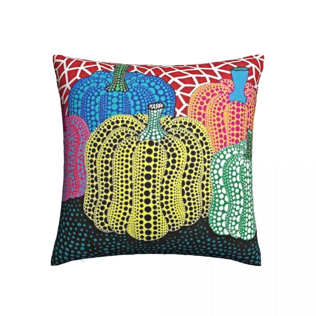 Rosa Punkte Kissenbezüge Bett Auto Yayoi Kusama Kunst Abstrakt Kürbis Polka Pop Ästhetik Kissenbezug Cooles Dekor Zierkissenbezug