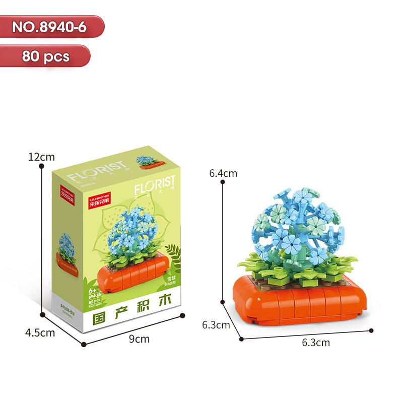 Succulent Bonsai Building Block Flowers - Compatible with Lego, Small Particle Assembly Toys for Girls