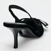 Fashion Black Velvet Butterfly-knot Designer Heeled Sandals Women Sexy Pointed Toe Slingbacks Women Pumps Elegant Party Dress High Heels