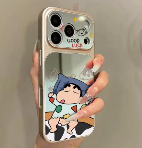 Applicable to iphone11pro sleeping small new 11 cartoon large window mobile phone case iPhone11 two-in-one mirror