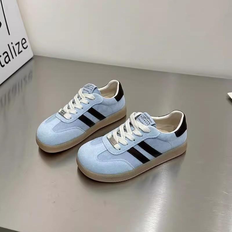 Ugly cute flat-bottomed two-bar German training shoes women's spring 2025 new lightweight soft-soled versatile casual sports Forrest Gump shoes