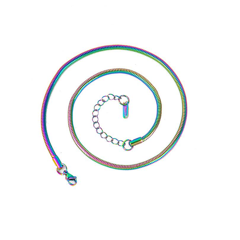 1/7pcs Kpop Chain High Quality Stainless Steel Chains Lanyards For Necklace Women Men Jewelry Making Supplies 3mm Accessories