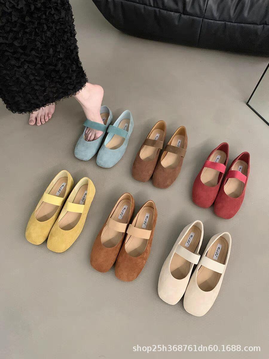 

2025 Four Seasons New Fashion Versatile Flat Bottom Square Head Mary Jane Single Shoes Women s Shoes Soft Sole Versatile Doudou Shoes 40