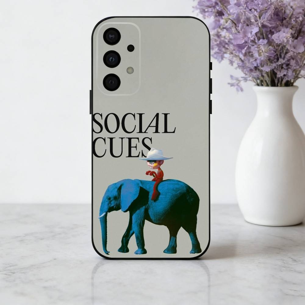 Pop-rock C-Cage the E-Elephan Phone Case For Samsung Galaxy A73,A72,A71,A70,A53,A52,A51,Soft Silicone Black Cover