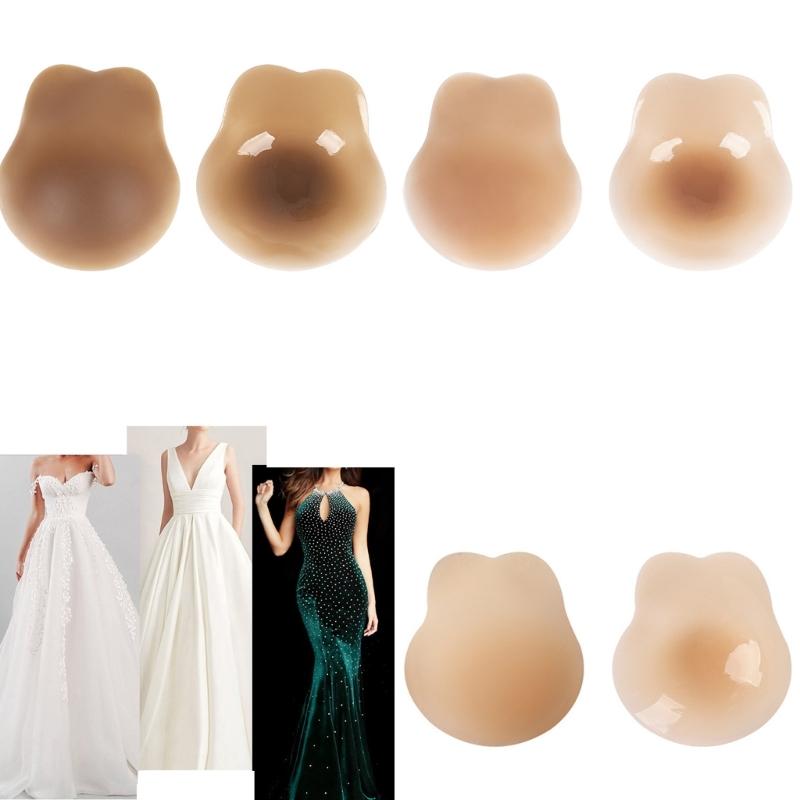 Women Rabbit Ears Breast Lift Sticky Nipple Covers Adhesive Strapless Backless Bras Reusable Ultra-Thin Silicone Pasties