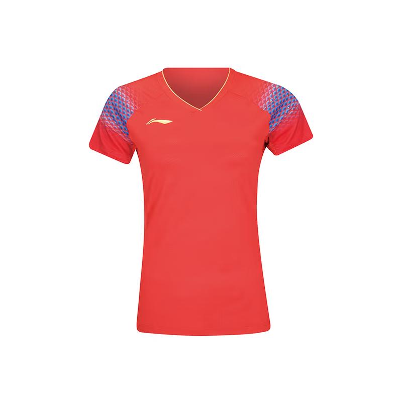 Li Ning Badminton Jerseys Unisex Vermilion V Neck Moderate AAYV148-3 L