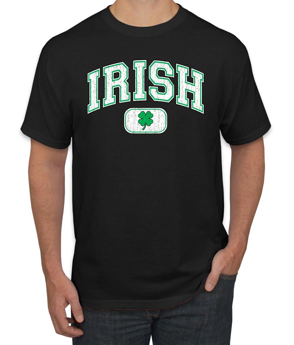 Vintage Irish Shamrock Retro St Patricks Day Men Graphic T- Shirt 3XL