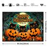 One 2D Halloween-themed banner background featuring a black cat and a pumpkin lantern.zyc