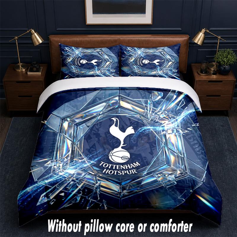 Tottenham Hotspur Design Bed Bedding Set 1 Duvet Cover + 2 Pillowcases Soft Breathable Household Bed Linens