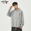 Charles Peach Heart Winter Thickened Hooded Sweatshirt