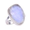 Natural Rainbow Moonstone Gemstone Handmade 925 Solid Silver Ring Size 10 D1y26