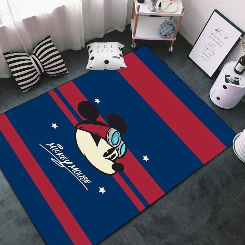 Mickey Mouse cartoon print rug, non-slip and stain-resistant floor protection rug, home décor.
