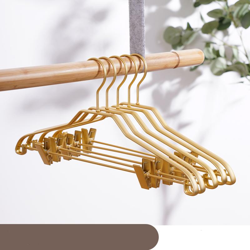 5pcs Anti-slip Trouser Hangers Clothes Hangers Metal Aluminum Alloy Traceless Dress Pants Drying Rack Wardrobe Storage Racks