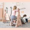 BTM Indoor Slide and Swing for Kids, Includes Basketball Hoop, 3-in-1 Adjustable Slide and Swing, 3-Level Adjustment, Large Playground Equipment for