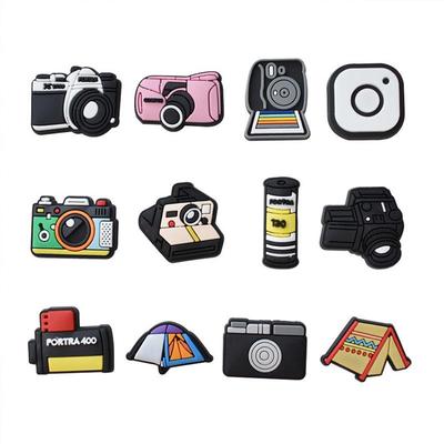12Pcs Fashion Camera Series Cartoon PVC Shoe Charms for Shoe Clog Decorations
