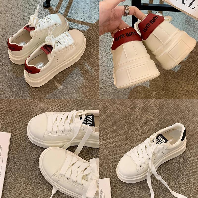 Grape mother cowhide platform white shoes 2025 new sports and leisure shoes women's white shoes platform shoes board shoes women