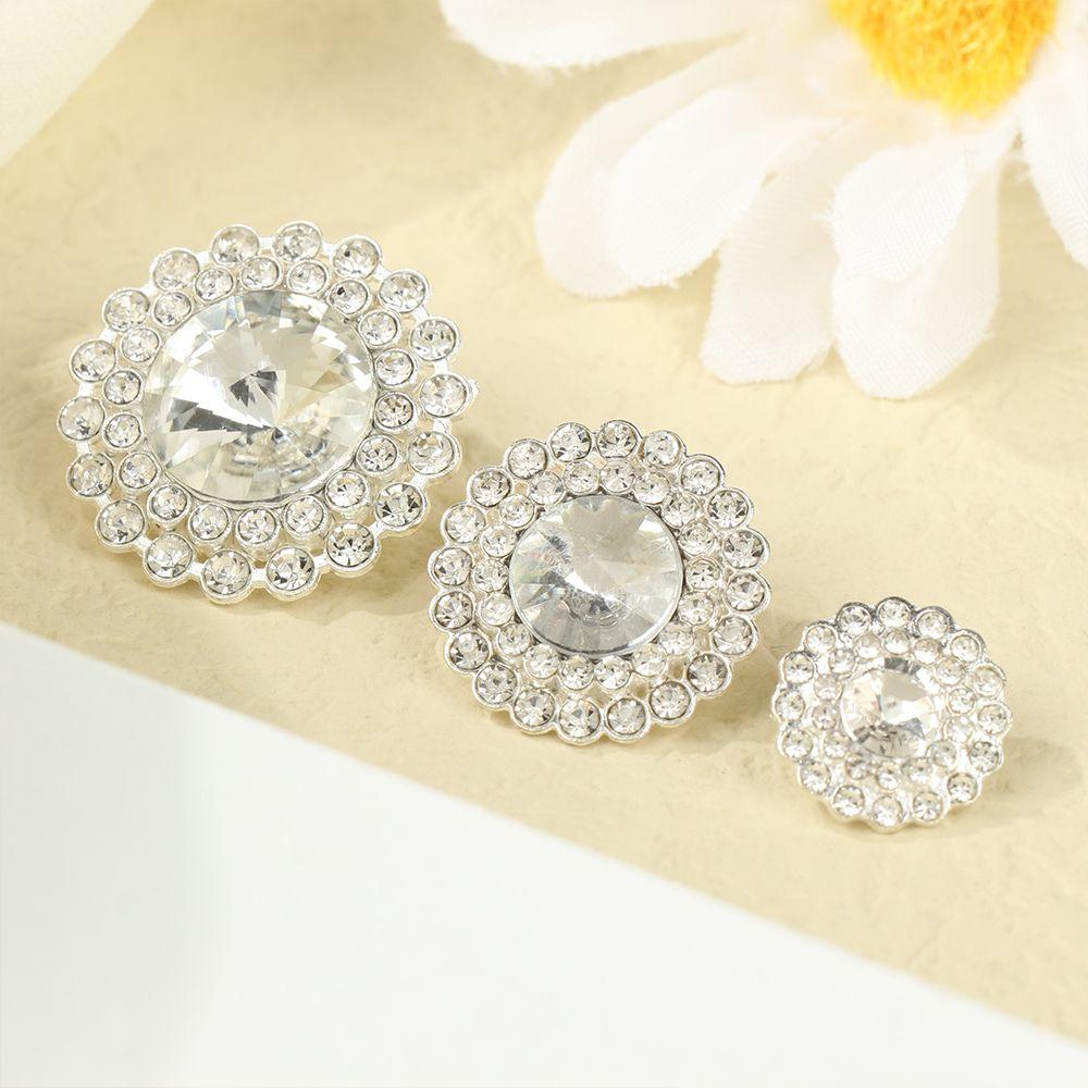 10Pcs/Set Metal Rhinestone Buttons DIY Durable Shirt Buttons Sewing Button Craft Decoration Needlework Scrapbook Accessories