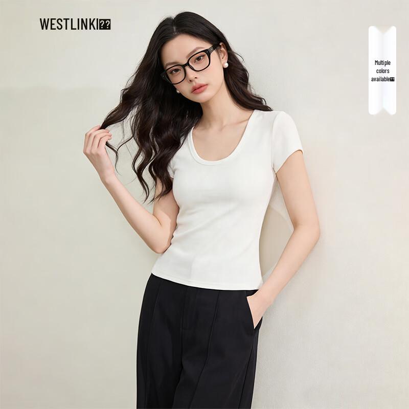 Westlink French U-Neck Slim Fit Short Sleeve T-Shirt M