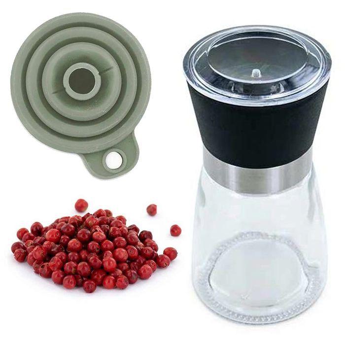 Moulin à épices, entonnoir et baies rose de Madagascar