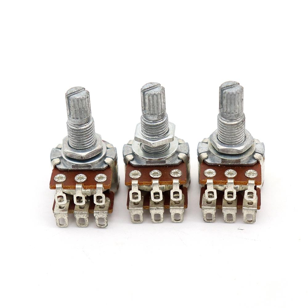 

3pcs Dual Deck MN500K Blend Balance Pickups Potentiometer Audio Pots Guitar Volume Tone Control Pots Switch Chrome