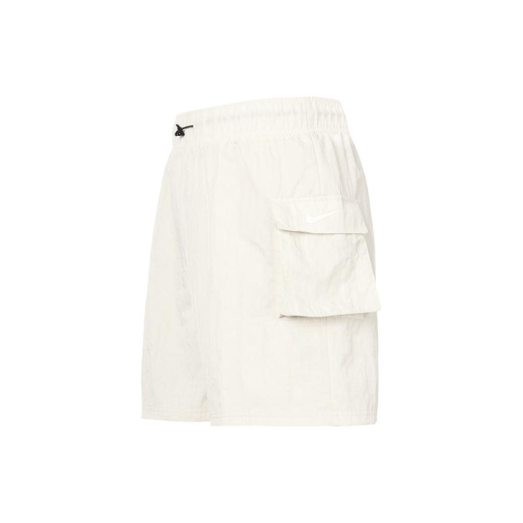 Nike High Waist Drawstring Shorts With Logo Pocket Women Bottoms Beige DM6248-104