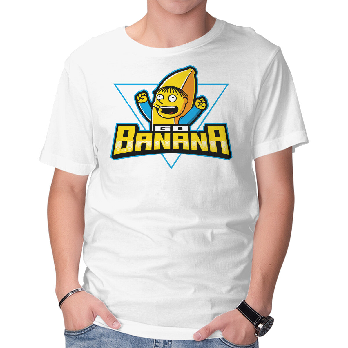 Unisex Crew Neck T-Shirt Go Banana Graphic Short Sleeve Casual Tee XS
