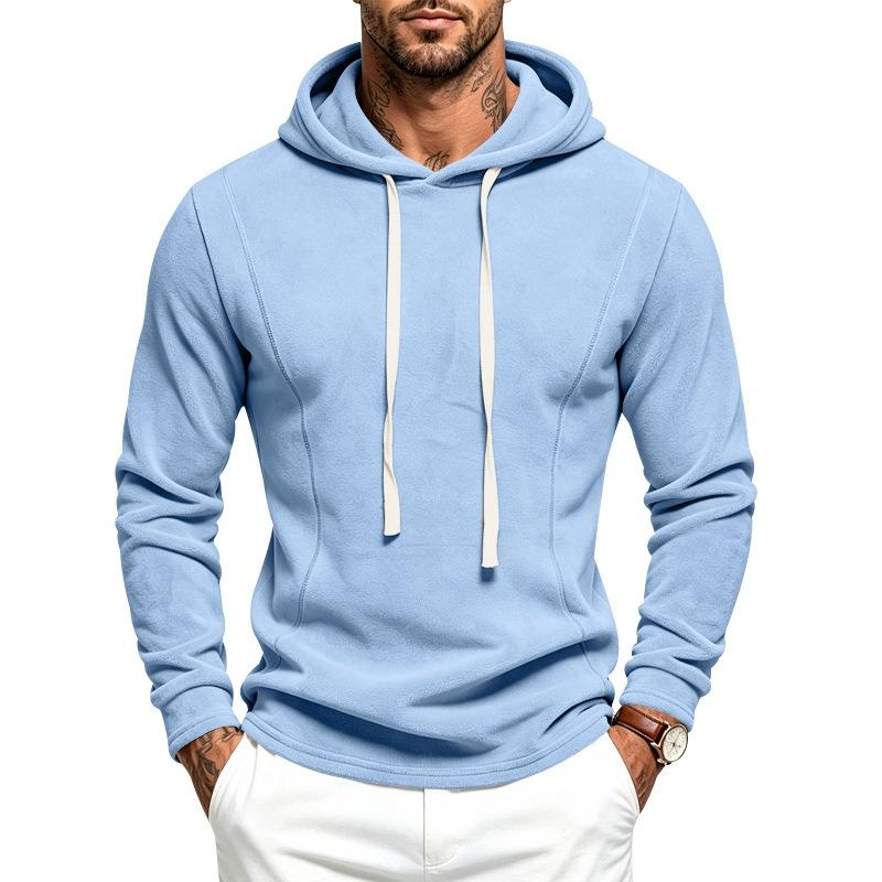 Men S Fleece Hooded Long Sleeve Sweatshirt For Autumn Outdoor Sports
