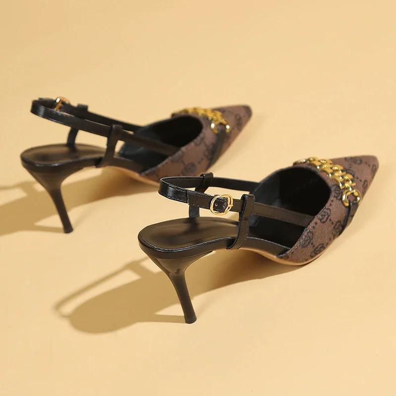 Fashion Rimocy Women's Pumps Pointed Toe Slingback High Heels Shoes for Women Spring Summer New Sexy Fashion Party Punk Goth Heels Women