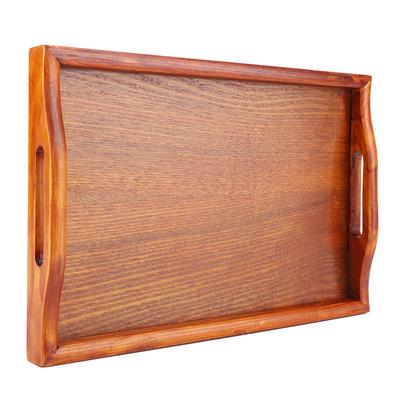 Bandeja grande de madera para servir té, agua y bebidas Bandeja de madera para servir té y desayuno con asa