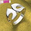 925 Sterling Silver Geometry Smooth Ring Jewelry