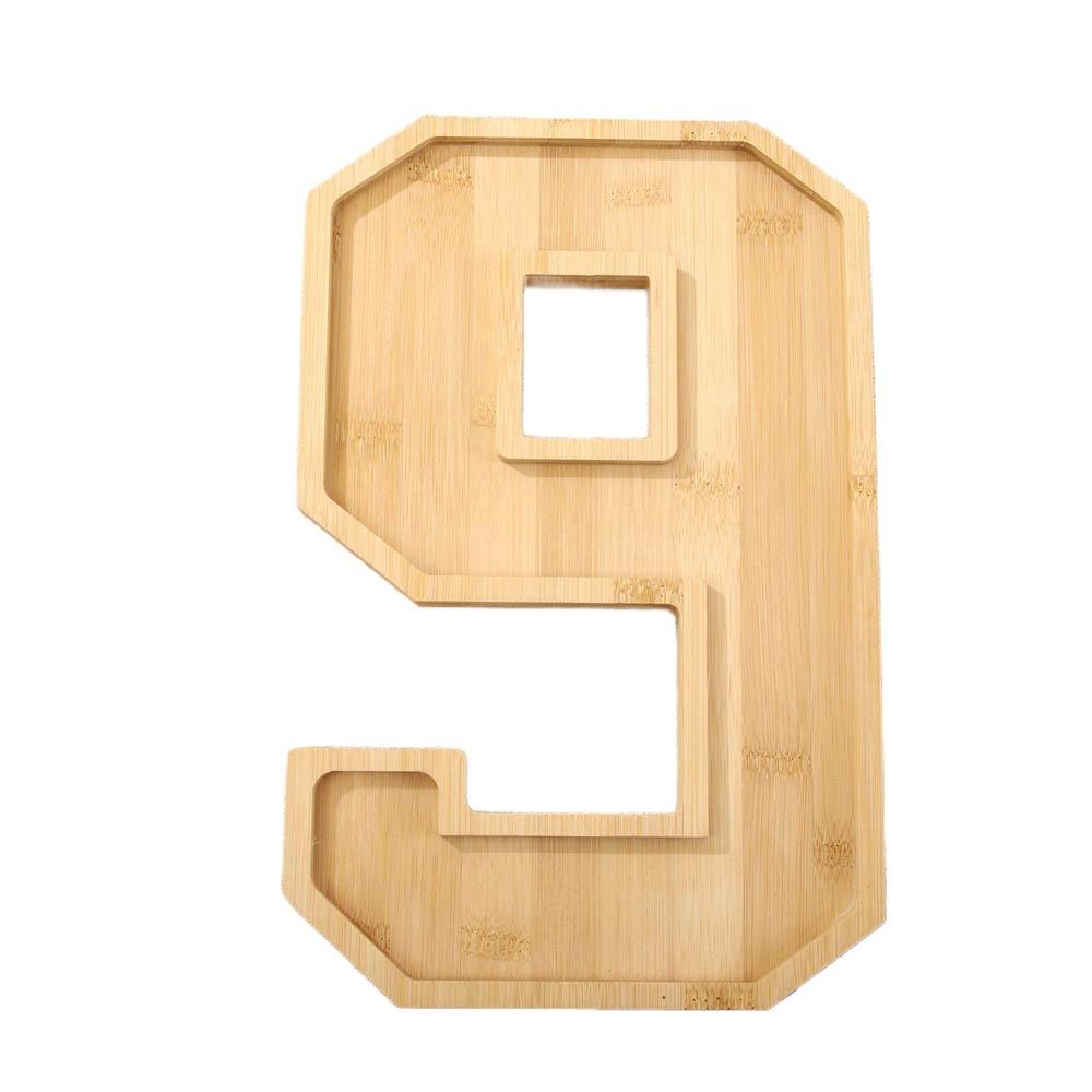 Fillable Wooden Number Charcuterie Board Decorative Food Platter Serving Trays  for Home