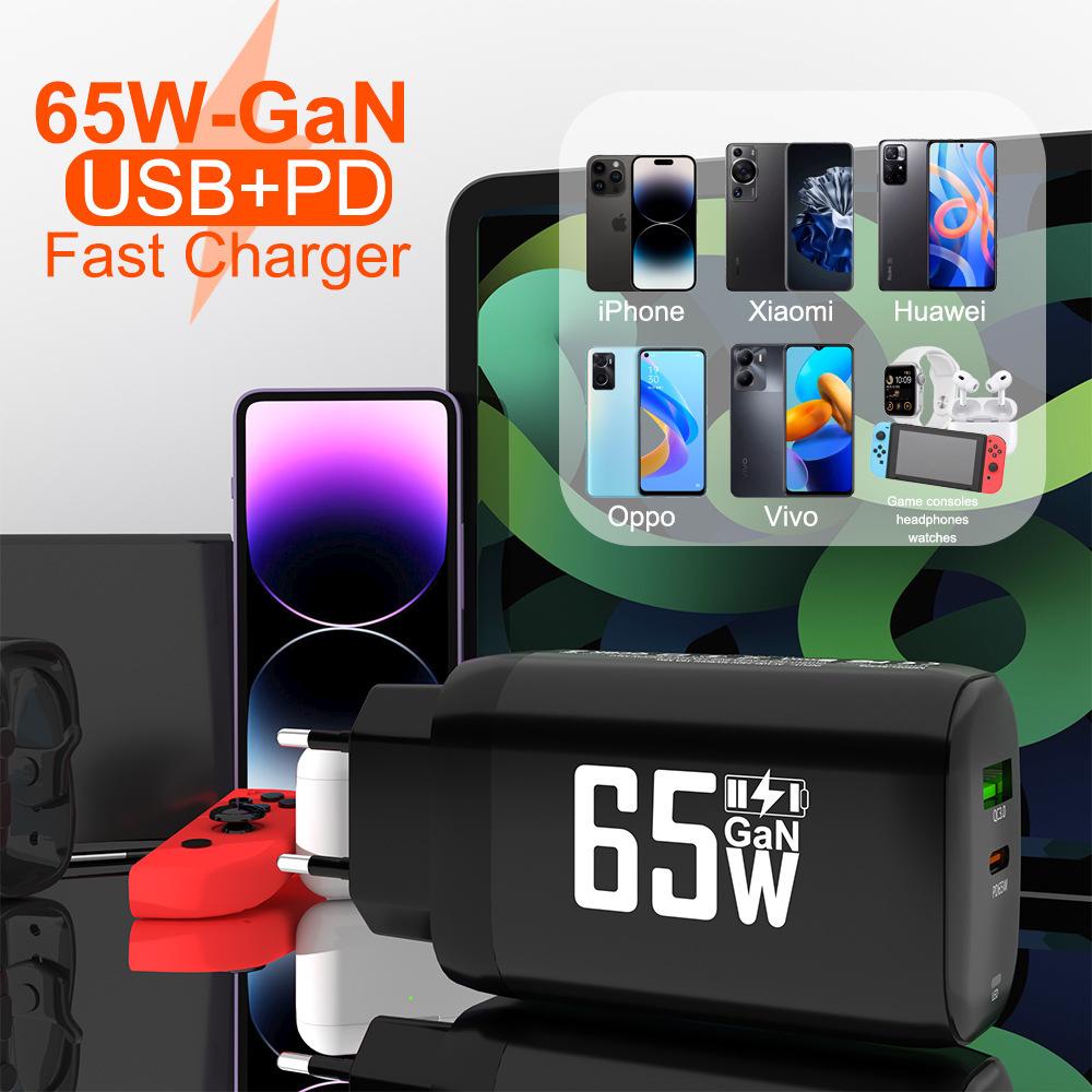 65W nabíječka GaN USB typu C Rychlá nabíječka PD 45W QC3.0 Rychlá nabíječka USB C typu C pro Macbook Laptop iPad iPad iPhone 15 Samsung