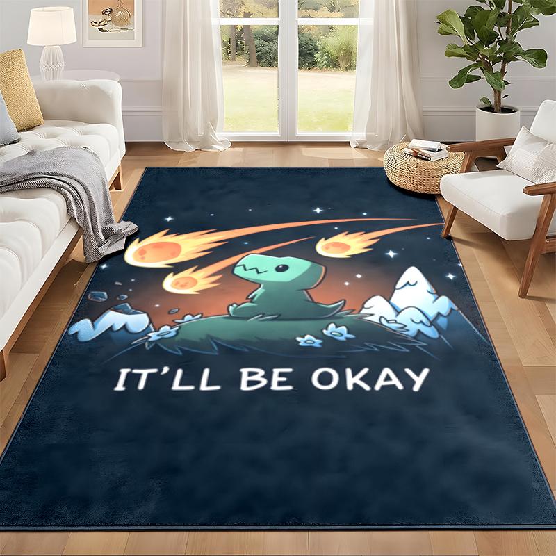 Cute Dinosaur Carpet Door Mat for Living Room or Bedroom Protective Mat Under Chair Office Decoration Christmas Gift Birthday Present