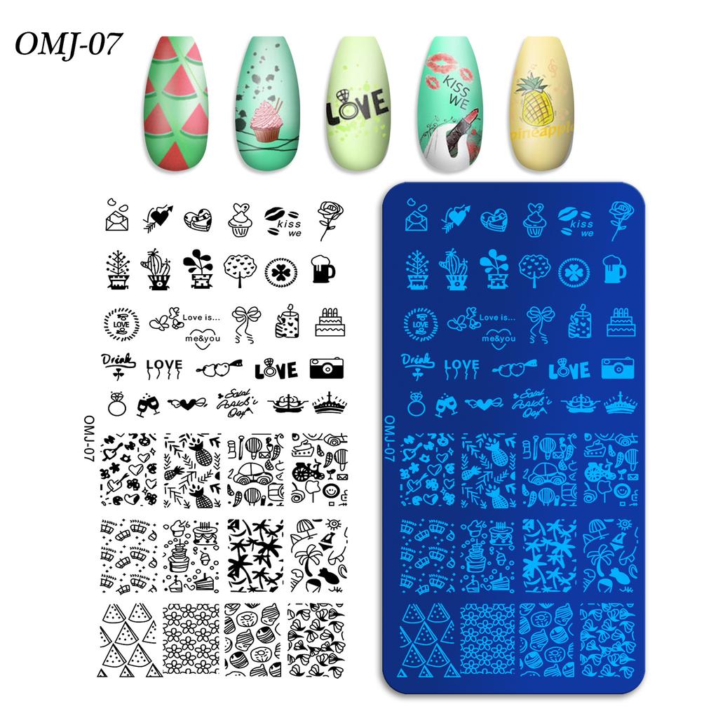 Nail Art Printing Template Christmas Tree Butterfly Printing Steel Plate Square Template Om-J